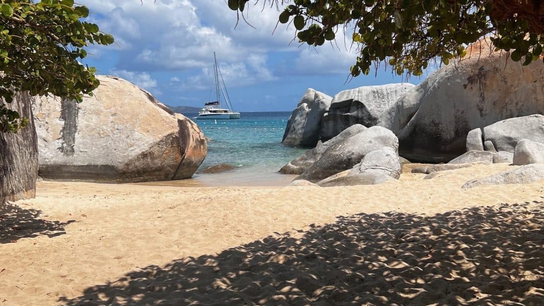 The Baths at Virgin Gorda, British Virgin Islands, showing dramatic rock formations and clear waters
